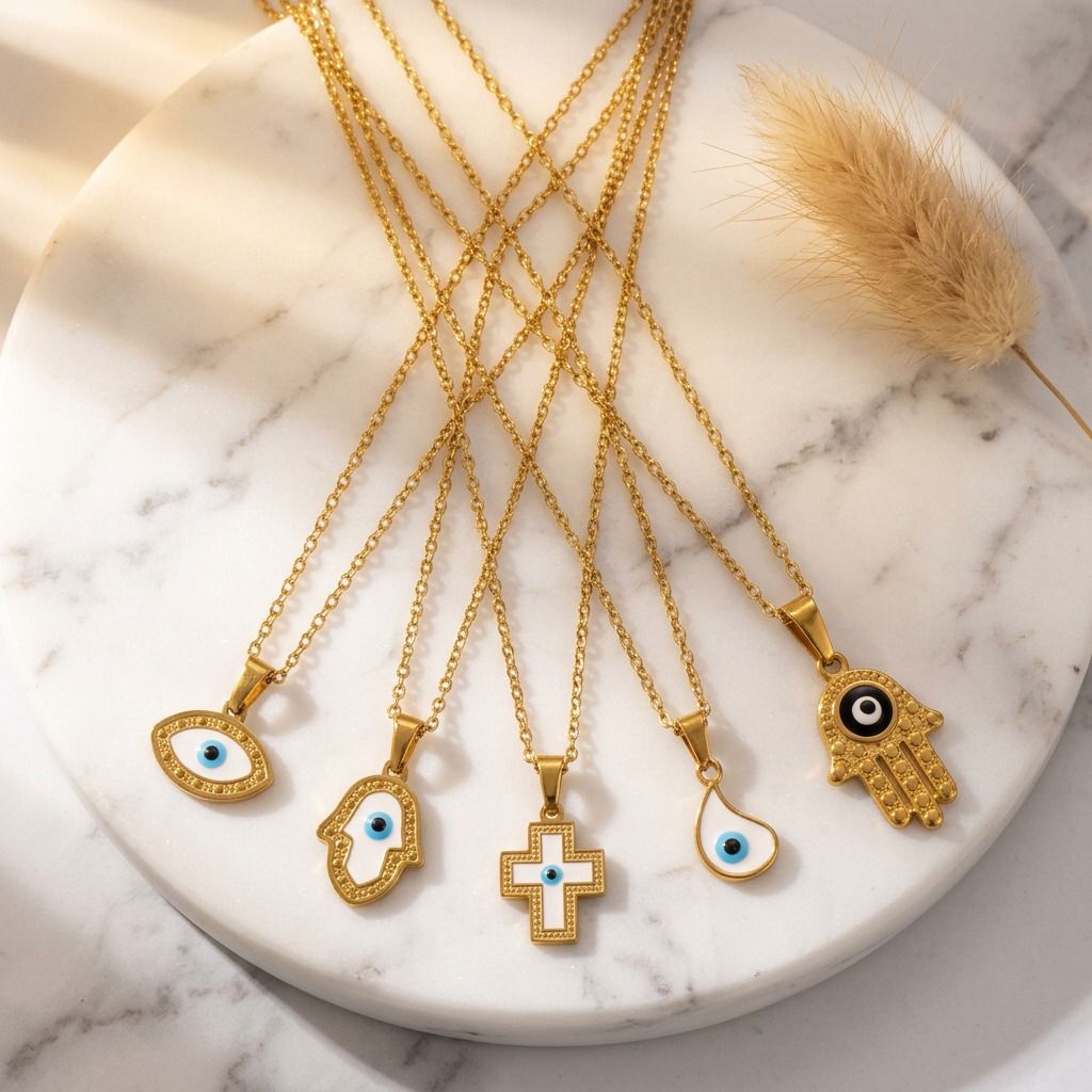 Collar ojo turco dorado evil eye - Aurelis & Co.