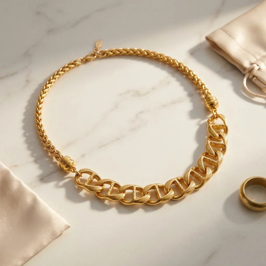 Cadena Cuban Link dorada gruesa - Aurelis & Co.