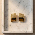 Aretes cuadrados chunky espejo dorado - Aurelis & Co.